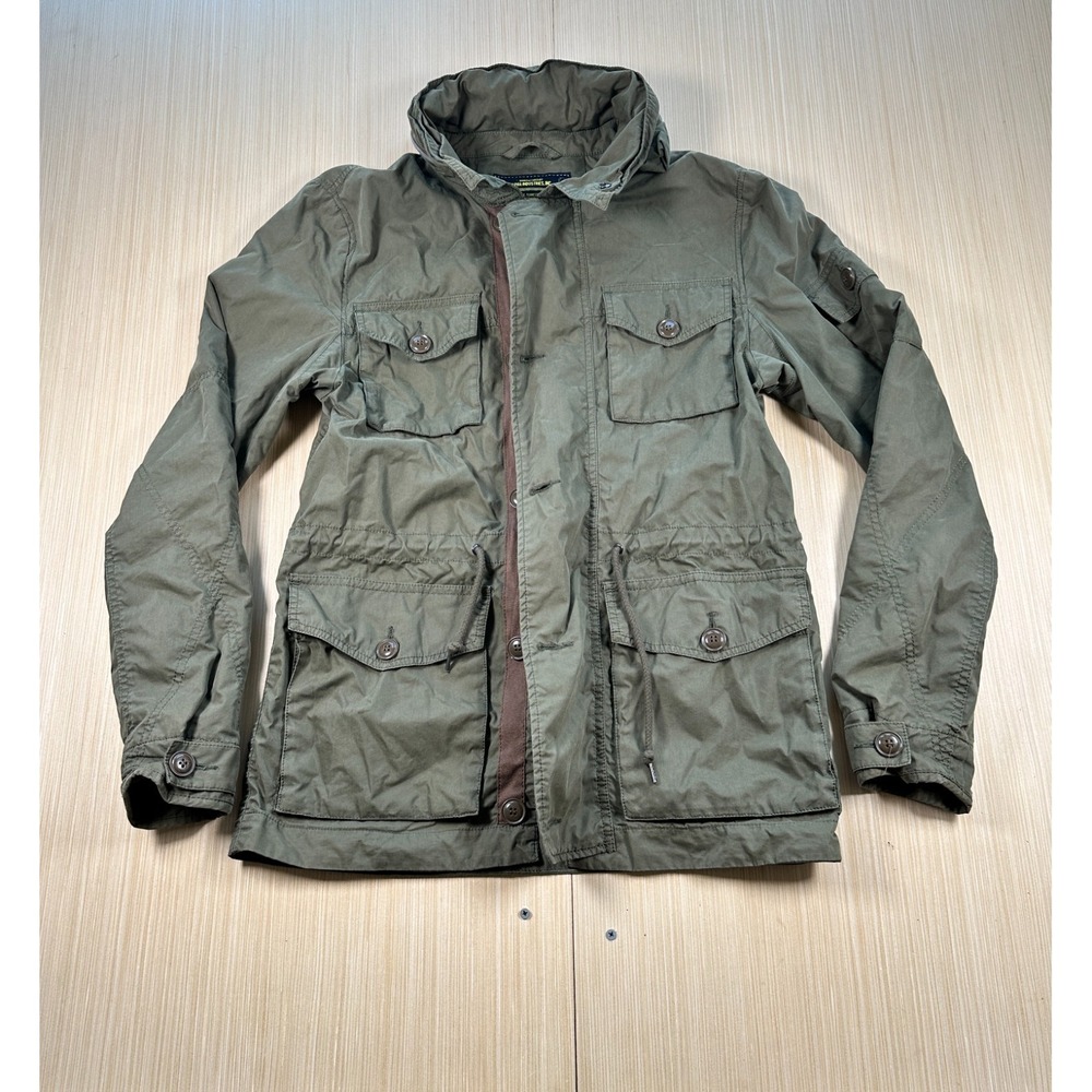 Alpha Industries Field Jacket Mens Medium Olive Green Hooded Full Zip‎ Outdoor